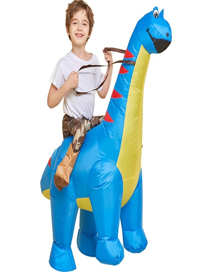 One Casa Inflatable Dinosaur Costume Riding Diplodocus T Rex Air Blow up Funny Party Halloween Costumes for Kids (2-4Yrs) - Image 1